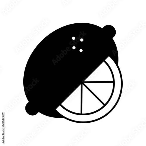 Lemon Fruit Fill Icon: Citrus and Fresh Produce