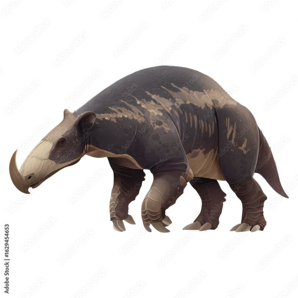 Fototapeta premium Stylized Vector Illustration of a Chalicothere in Natural Pose