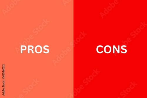 Minimalist Pros and Cons Comparison Layout with Coral and Red Background