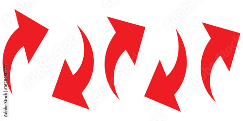 Curve arrows icon, Curved arrows, Arrow sign, Black arrows set on white background