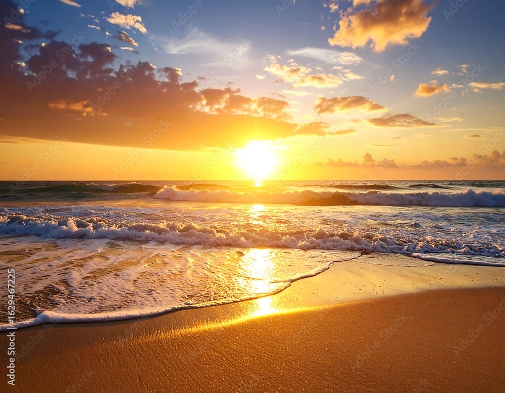 Fototapeta premium Stunning sunset over the ocean