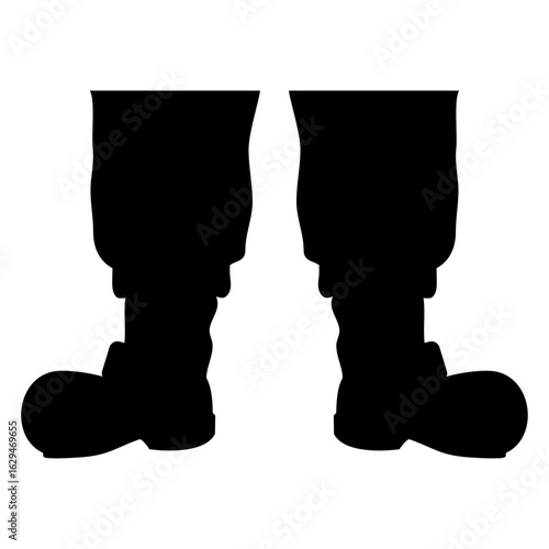 Tiempo de Navidad. Icono con silueta de piernas de Santa Claus para tarjetas y felicitaciones