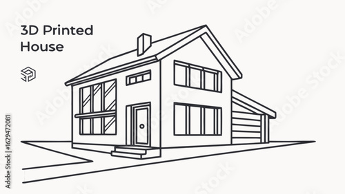 3d printed house design blueprint modern architecture sustainable home construction innovation real estate plan