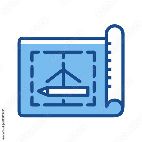 Blueprint Technical Drawing Icon Design