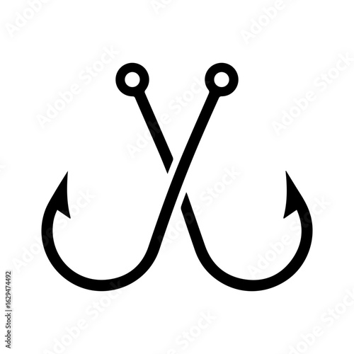 Crossed fish hook icon