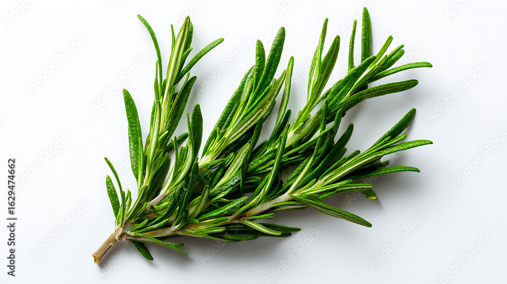 Fototapeta premium Fresh Rosemary Bunch Flat Lay 