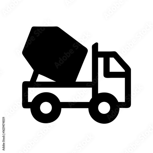 Cement Truck Construction Vehicle Icon Design