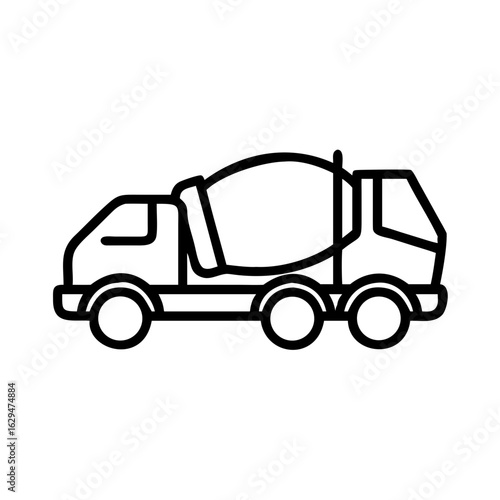 Cement Truck Construction Vehicle Icon Design