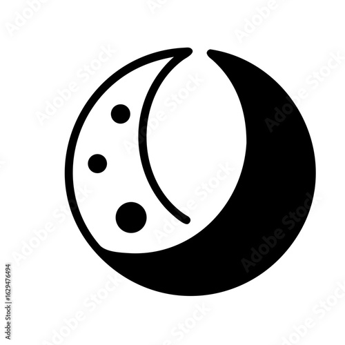 Crescent Moon Phase Icon Design