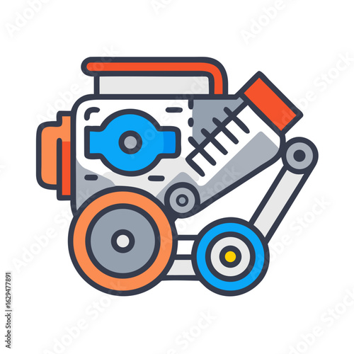 Engine Mechanical Motor Icon Design