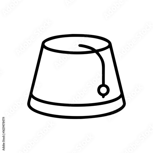 Fez Hat Traditional Cap Icon Design