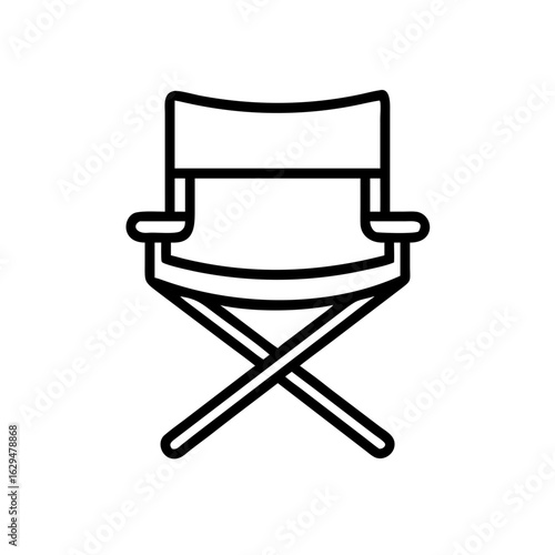 Folding Chair Portable Seat Icon Design