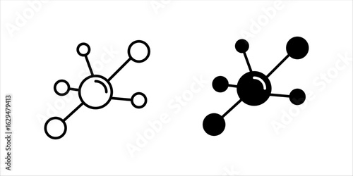 Molecule icon set . in trendy outline style design. Vector graphic illustration. Molecule icon for website design, logo, and ui. Editable vector stroke. EPS 10.