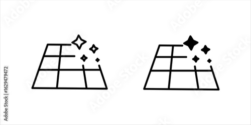 clean surface icon, easy cleaning ceramic tile, thin line symbol on white background - editable stroke vector illustration eps 10