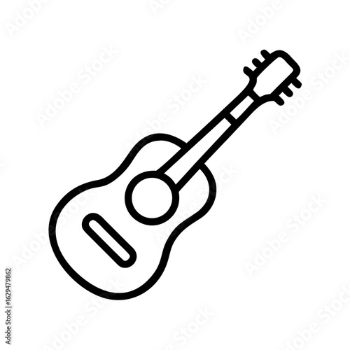 Guitar Acoustic Musical Instrument Icon Design