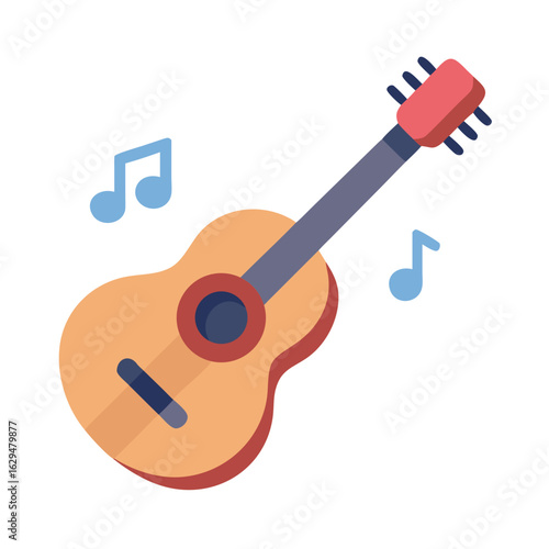 Guitar Acoustic Musical Instrument Icon Design