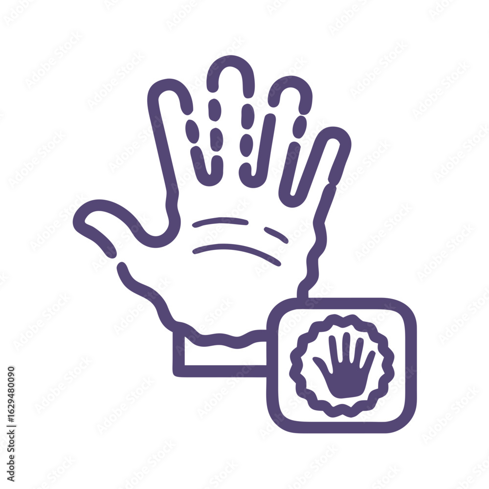 Fototapeta premium Handprint Palm Stamp Icon Design