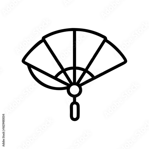 Hand Fan Folding Cooling Fan Icon Design