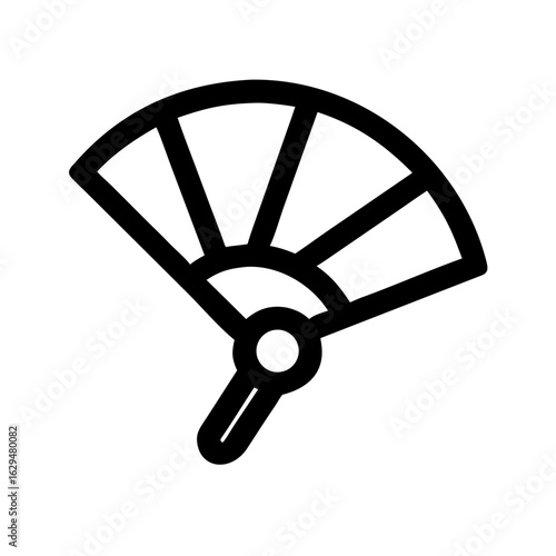 Hand Fan Folding Cooling Fan Icon Design