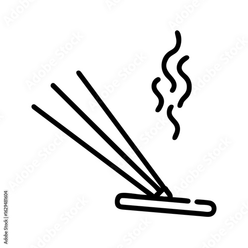 Incense Aromatic Smoke Stick Icon Design