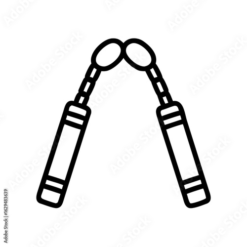 Nunchucks Martial Arts Weapon Icon Design