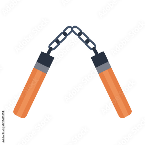 Nunchucks Martial Arts Weapon Icon Design