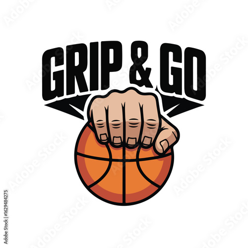 Grip and Go Basketball Hand Logo  Sports Team and Apparel