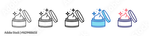 Cream Icon In 5 Different Styles Set Collection.   