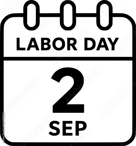 Labor Day Calendar Date Icon