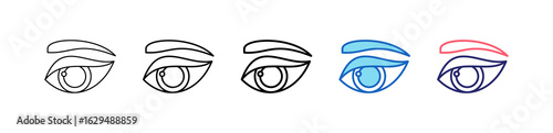 Eyebrow Icon In 5 Different Styles Set Collection.   