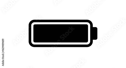 Black Battery Icon with Rounded Corners and Charging Port.