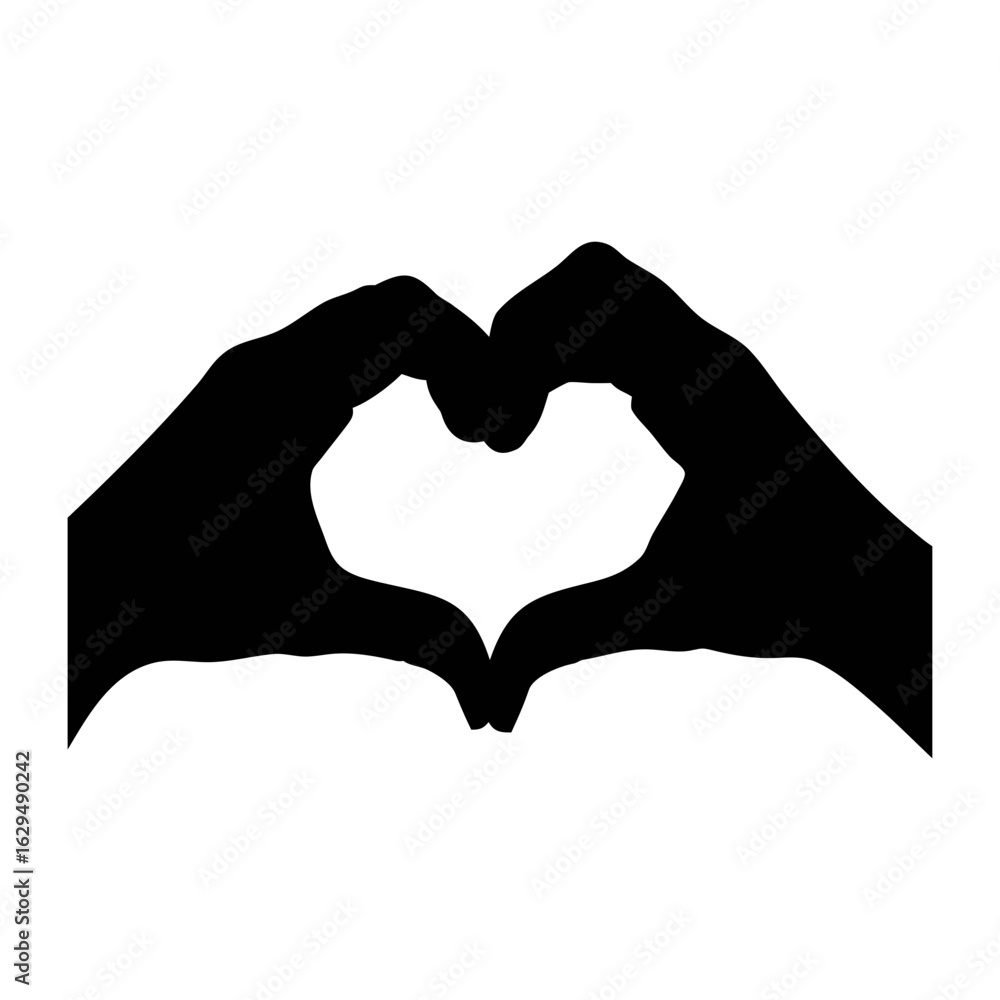 Obraz premium Heart hands gesture vector illustration for love symbol, valentine's day, and romance design projects