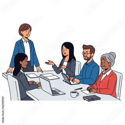 group of business people meeting – Professional Vector Illustration