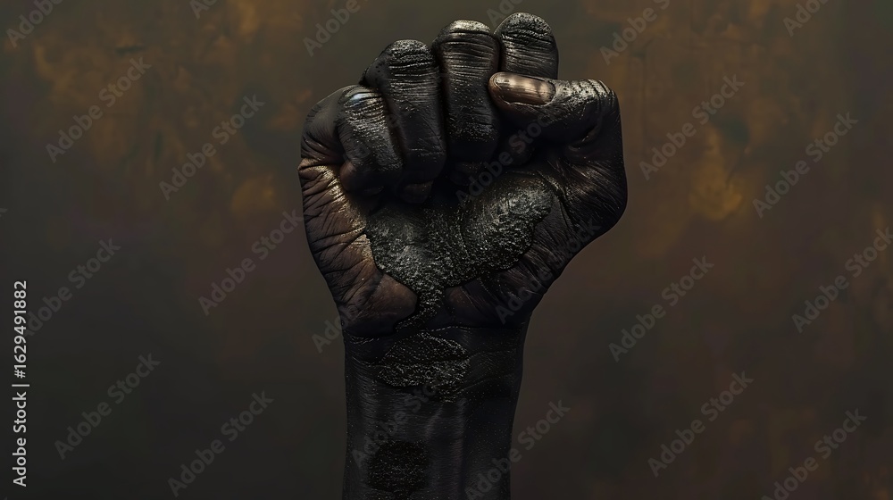 Gritty Black Fist Symbol of Strength Gritty Black Fist Symbol of Strength