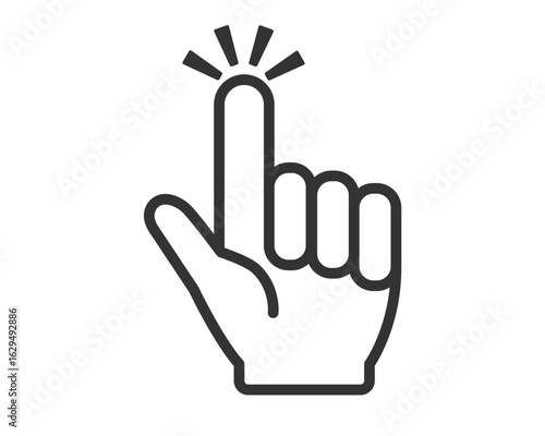 クリックを示す指アイコン（タップ・操作・線画） | ベクター素材 SVG