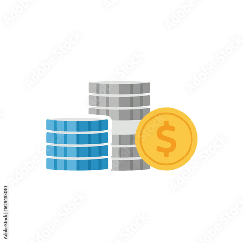 Stacked Coins: Finance and Savings Concept