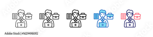 Employee Icon In 5 Different Styles Set Collection.   