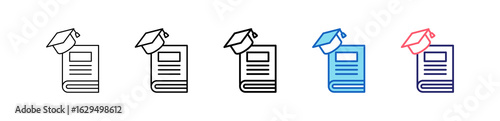 Academic Icon In 5 Different Styles Set Collection.   
