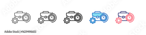Part Time Icon In 5 Different Styles Set Collection.   