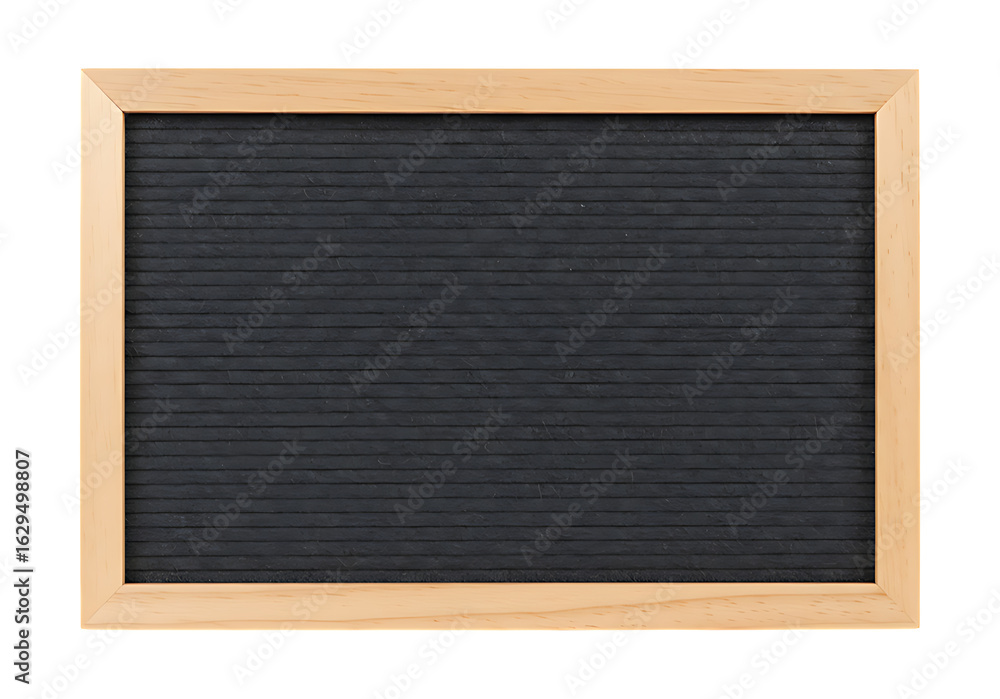 Fototapeta premium Felt nameplate board and wooden frame, straight-on view