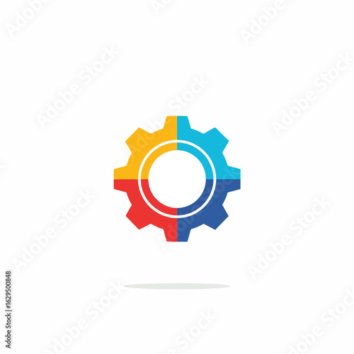 Colorful Gear Symbol: Innovation, Collaboration, and Progress