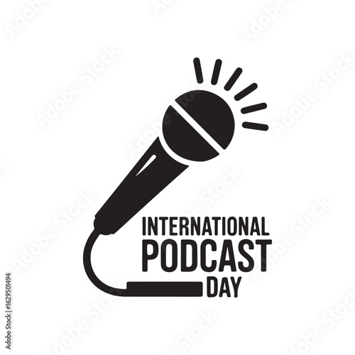 podcast day logo design silhouette 