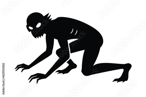 crawling zombie vector icon
