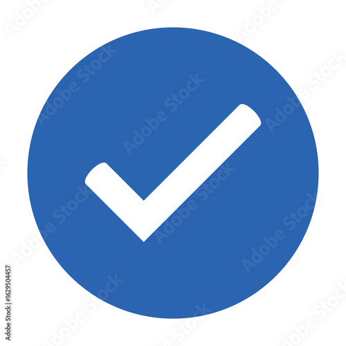 Green circle with white check mark isolated on a transparent background