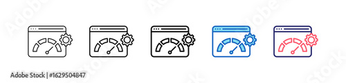 Speed Test Icon In 5 Different Styles Set Collection.   