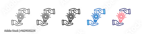 Idea Icon In 5 Different Styles Set Collection.   