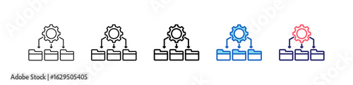Data Management Icon In 5 Different Styles Set Collection.   