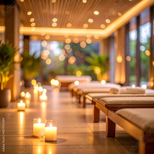 Tranquil spa lounge at twilight