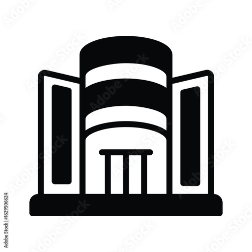 Grab this glyph  style icon of mall building exterior