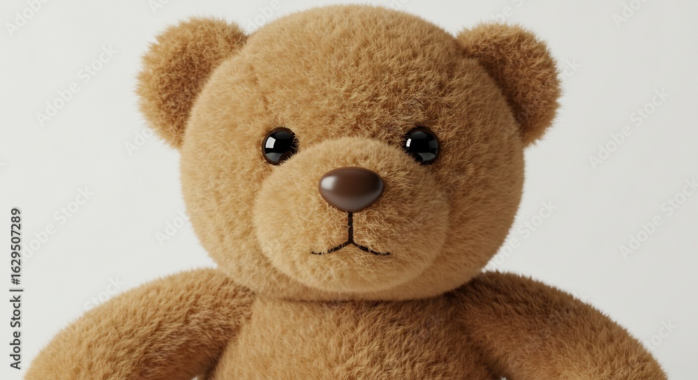 Obraz premium Kuscheliger Teddybaer sanftes Licht strahlt Ruhe aus. AI Generated